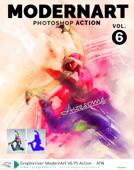  اکشن جدید افکت هنر مدرن فتوشاپ گرافیک ریور-Graphicriver ModernArt V6 PS Action | رضاگرافیک